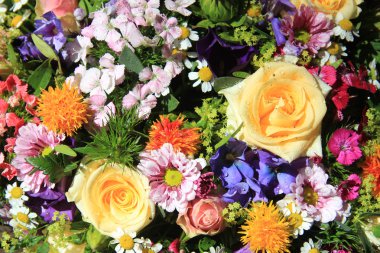 Mixed bouquet in bright colors clipart