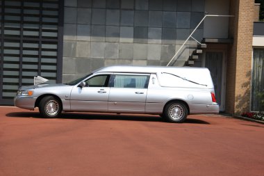 Silver grey hearse clipart