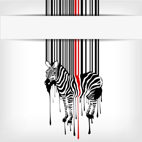 Abstract zebra silhouette with barcode — 图库照片
