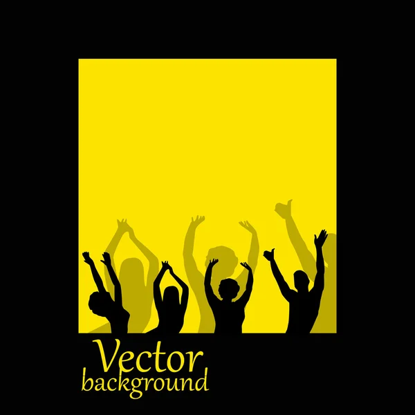 Silhouettes on yellow background — Stock Photo, Image