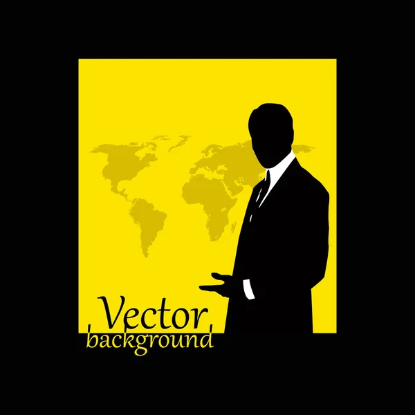 Businessman silhouette with world map — Stock Photo, Image