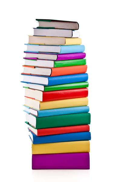Mucchio di libri su sfondo bianco — Foto Stock