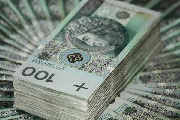 Stack of one hundred zloty — Stock Photo, Image