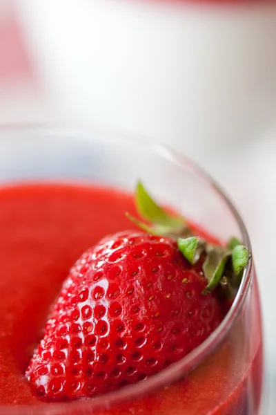 Panna cotta dessert with strawberry sirup — Stock Photo, Image