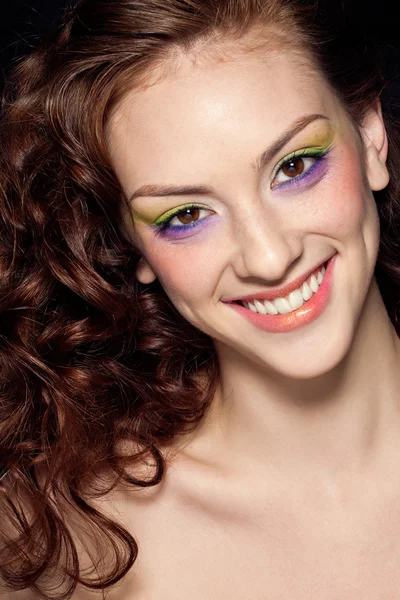 Portrait of smiling woman model. Fashion photo — Stock Photo, Image