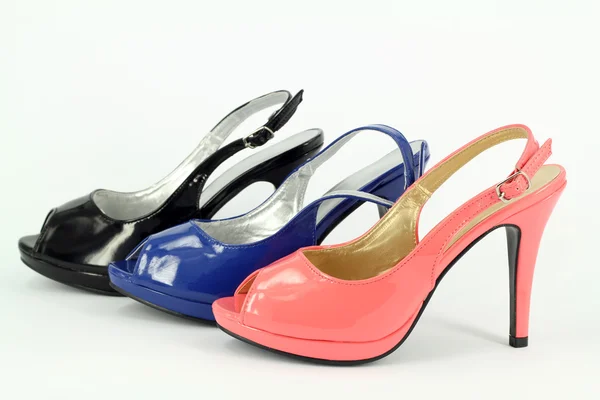 Senhora sapatos coloridos — Fotografia de Stock
