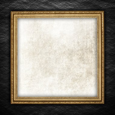 Template background - rough wall and picture frame clipart