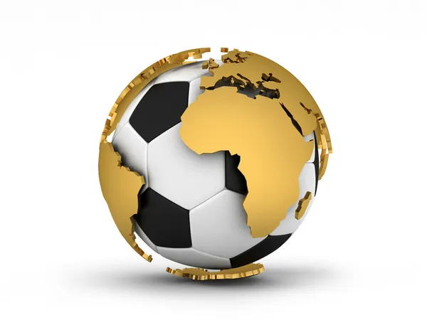 Fotbal jako planeta Země — Stock fotografie