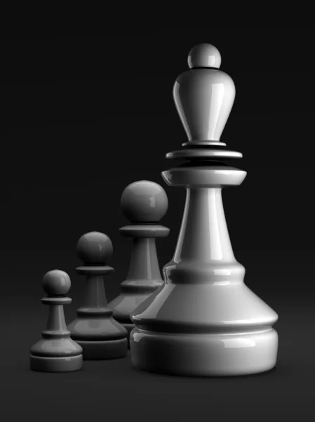 Šachové figurky na černém pozadí — Stock fotografie