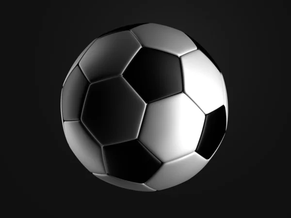 Fußball auf schwarzem Hintergrund — Stockfoto