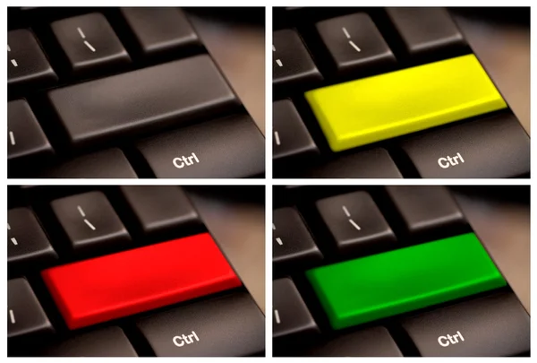 Botón de teclado de computadora en blanco. llave múltiple — Foto de Stock