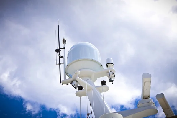 Radar, safety equipment onboard yacht — Stock Photo, Image