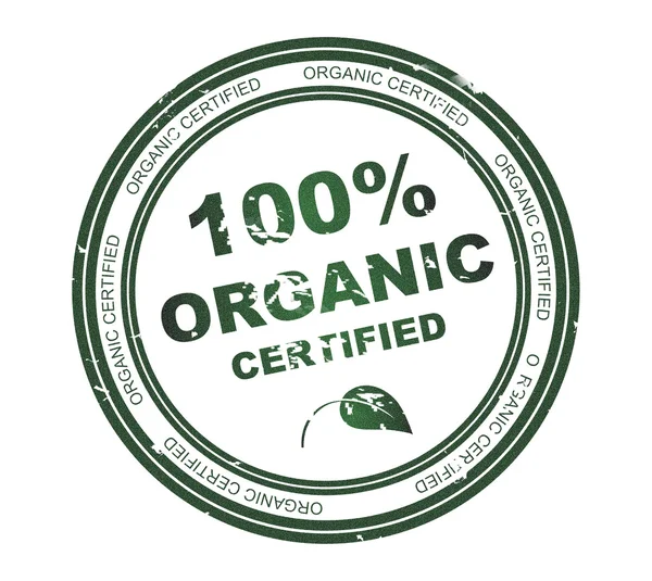 Okrągły znaczek z tekstu 100% organicznej — Zdjęcie stockowe