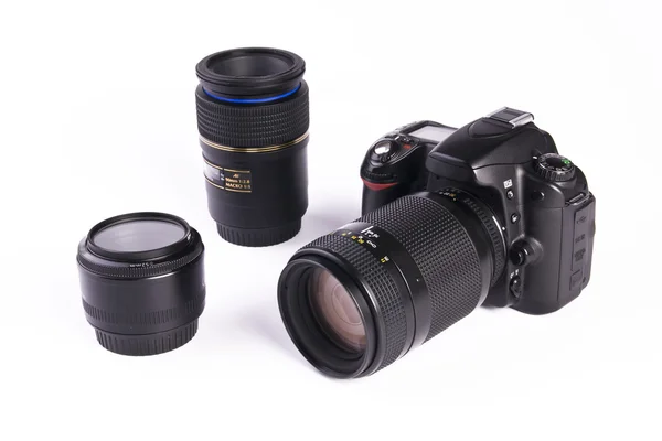 SLR digital com lentes — Fotografia de Stock