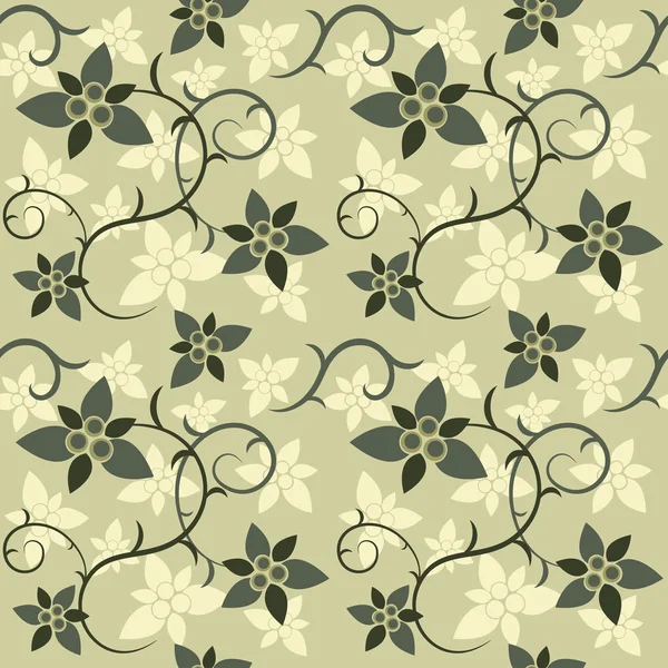 Vert floral sans couture — Image vectorielle