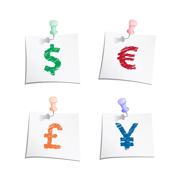 Hands draw money symbols — Stock Vector