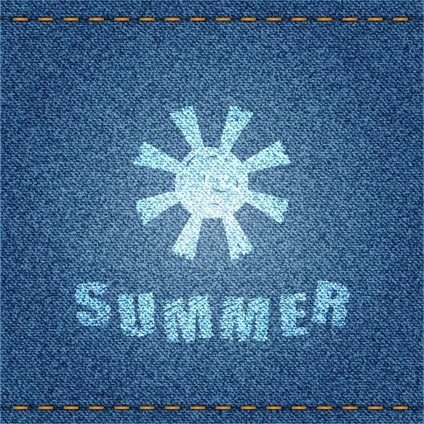 Banner de verão de jeans — Vetor de Stock