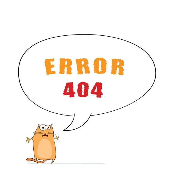 Erro 404 com gato — Vetor de Stock