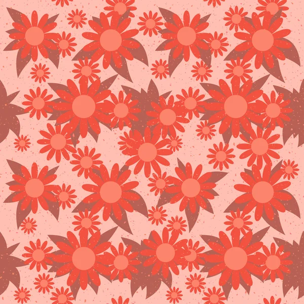 Red Flowers Seamless — Stock Vector