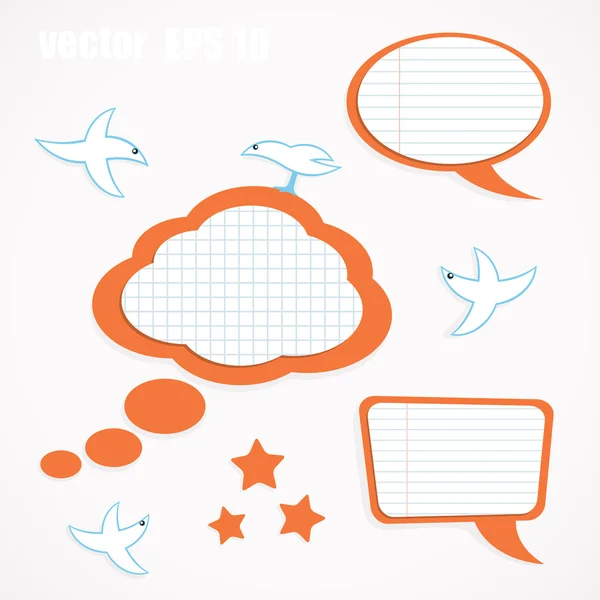 Speech bubbles and birds — Stock Vector