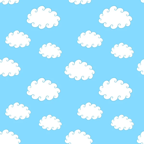 빈티지 구름 원활한 패턴 — 스톡 벡터