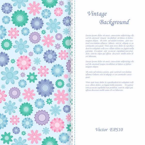 Fondo floral en estilo vintage — Vector de stock