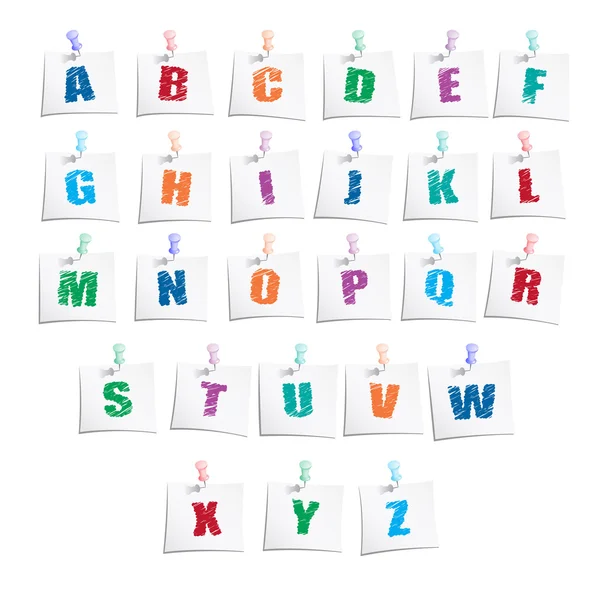 Manos dibujar alfabeto — Vector de stock