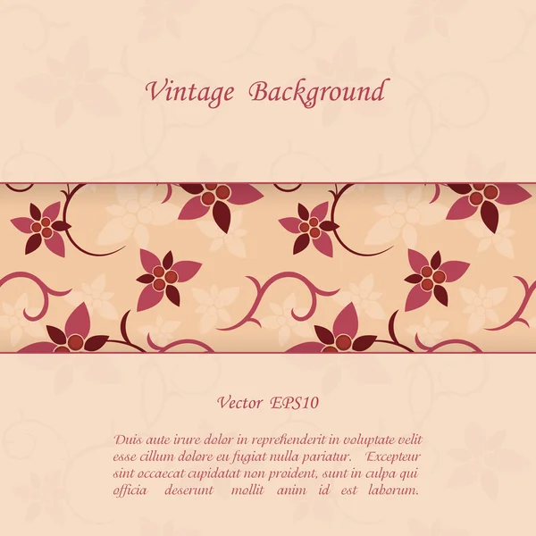 Floral vintage achtergrond — Stockvector