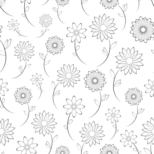 Floral Vintage Seamless Pattern — Stock Vector