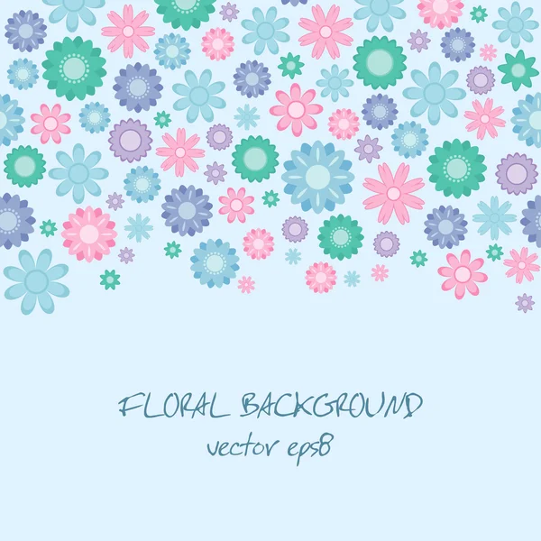 蓝色花卉背景 — 图库矢量图片