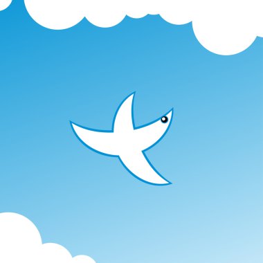 Bird in the sky clipart