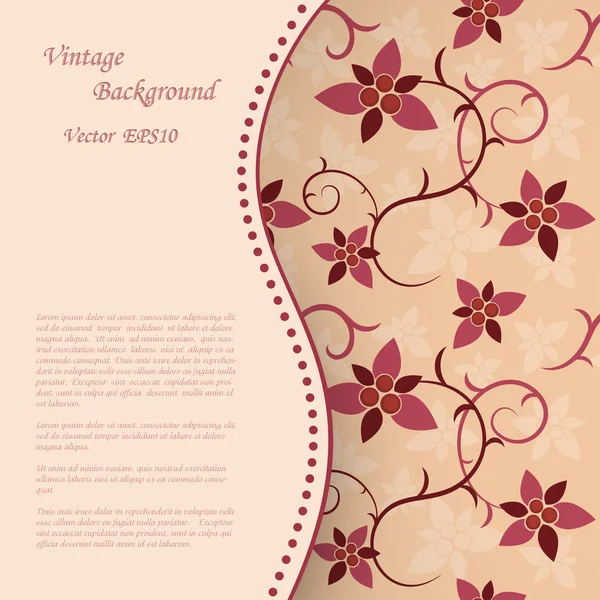 花のビンテージ背景 — ストックベクタ
