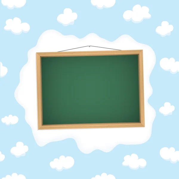 Tafel hängt auf einer Wolke — Stockvektor