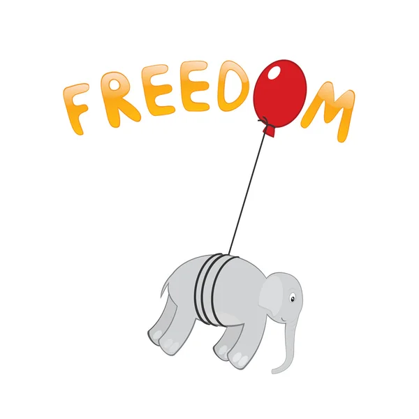 Özgürlük fil — Stok Vektör