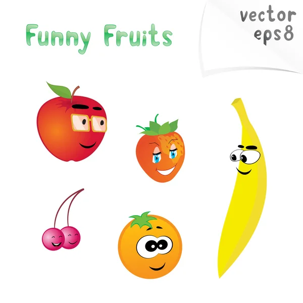 Cute Fruits — Stock Vector