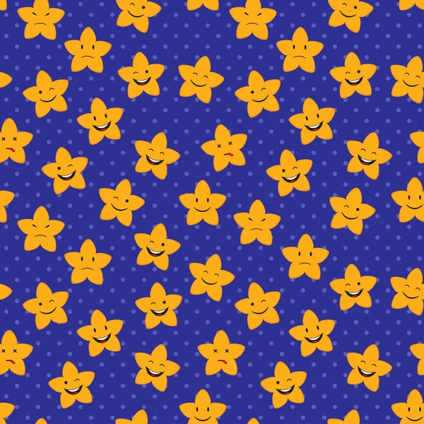 Dibujos animados estrellas patrón sin costura — Vector de stock