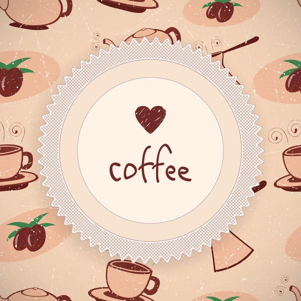 Love Coffee Background — Stock Vector