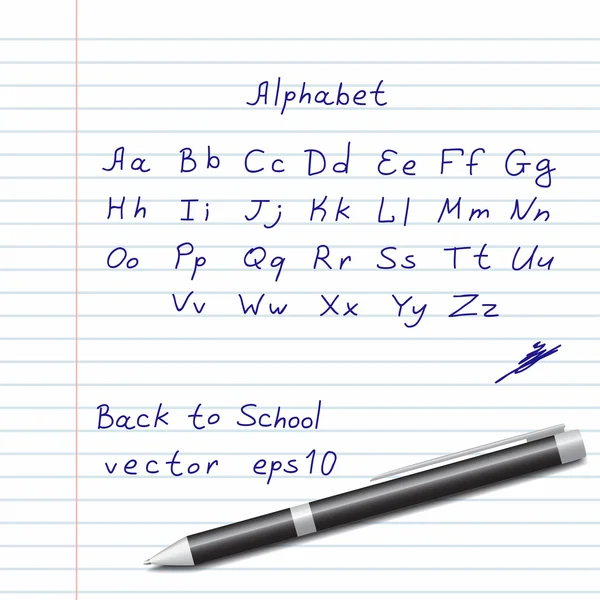 Mãos desenhar alfabeto — Vetor de Stock