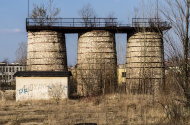 Abandoned silos clipart