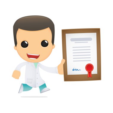 Funny cartoon doctor clipart