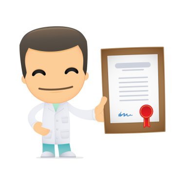 Funny cartoon doctor clipart