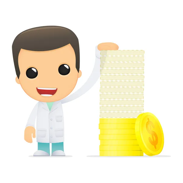 Funny cartoon doctor — Stock Vector