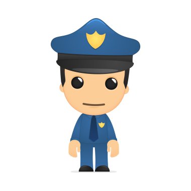 Funny cartoon policeman clipart