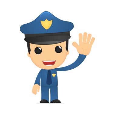 Funny cartoon policeman clipart