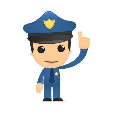 Funny cartoon policeman clipart