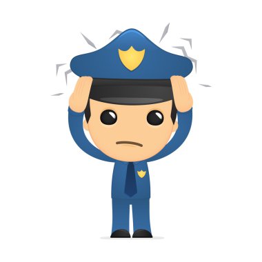 Funny cartoon policeman clipart