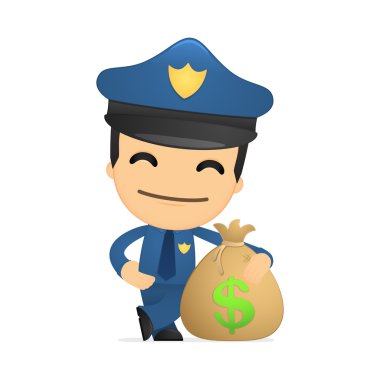 Funny cartoon policeman clipart