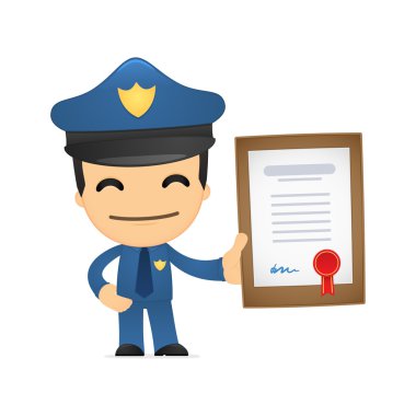 Funny cartoon policeman clipart