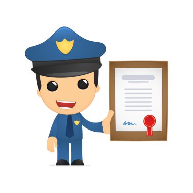 Funny cartoon policeman clipart