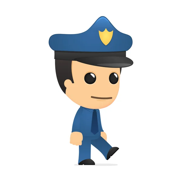Drôle dessin animé policier — Image vectorielle
